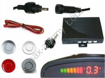 CP11s4 LED czujnik cofania parkowania, 4 sensory srebrne lub białe lub czerwone